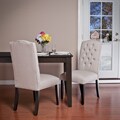 Crown Fabric Off-white Dining Chairs (Set of 2)