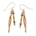 Southwest Moon Sterling Silver, Brass and Copper Beaded Drop Earrings