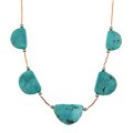 Sterling Silver and Copper Graduated Turquoise Necklace