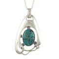 Southwest Moon Sterling Silver Turquoise Contemporary Necklace