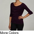 Tammy Mars Women's 3/4-Sleeve Draped Front Top