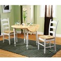 White Wood and Rush 3-piece Ladderback Dining Set