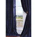 Navy Dupioni Silk 96-inch Curtain Panel