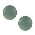 14k Yellow Gold Natural Jade Cabochon Stud Earrings