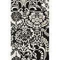 Alexa Euro Bold Floral Black and White Rugs (5'3 x 7'7) (Set of 2)