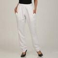 Vivienne Vivienne Tam Women's White Slouch Pocket Tapered Pants