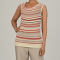 Vivienne Vivienne Tam Women's Striped Cowlneck Sweater Tank