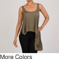 Elan Women's Solid Asymmetrical Tank Top