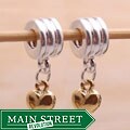 Bleek2Sheek 14k Gold and Silver Heart Dangle Charms (Set of 2)