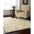 Alexa Ultra Premium Natural Flokati New Zealand Wool Shag Rugs (8' Round) (Set of 2)
