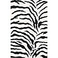 Handmade Alexa Animal Pattern Black/ Ivory Zebra Wool Rugs (6' x 9') (Set of 2)