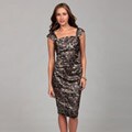 London Times Women's Taupe/ Black Floral Dress