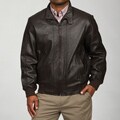 Izod Men's Brown Leather Jacket FINAL SALE
