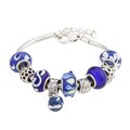 La Preciosa Glass Blue Bead Charm Bracelet