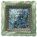 Polish Stoneware 9-inch Square Scalloped Rim Dish (Poland)