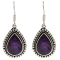 Lily B Sterling Silver Purple Resin-coated Mother of Pearl Earrings