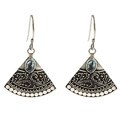 Lily B Sterling Silver Blue Topaz Fan Earrings