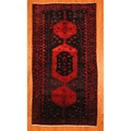 Persian Hand-knotted Charcoal/ Rust Hamadan Wool Rug (5' x 9'3)