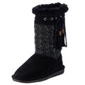 Bearpaw Women's 'Constantine' Black Metalic-knit Slipper Boots