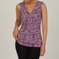 Annalee & Hope Women's Sleeveless Knot Front Printed Top