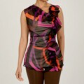 Annalee & Hope Women's Black Geometric-print Sleeveless Top