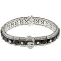 18k White Gold Black Onyx and 2 7/8ct TDW Diamond Estate Bracelet (I-J, VS1-VS2)