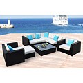 Miami All-Weather 8-piece Espresso Wicker Patio Furniture
