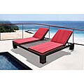 Boca Raton All-weather Resin Wicker Espresso Double Chaise Lounge