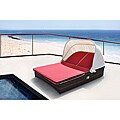 Sarasota All-weather Resin Wicker Espresso Shaded Double Chaise Lounge