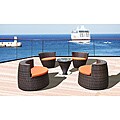 Key West All-weather 5-piece Espresso Resin Wicker Patio Set