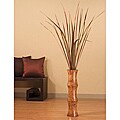 24-inch Oak Mango Wood Floor Vase