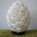 Resin and Sea Shell 1-light White Flower Table Lamp (Indonesia)
