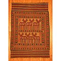 Afghani Hand-woven Beige/ Rust Tribal Soumak Kilim Wool Rug (6'3 x 8'11)