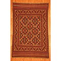 Afghani Hand-woven Beige/ Rust Tribal Soumak Kilim Wool Rug (6'2 x 9'3)