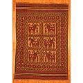 Afghani Hand-woven Beige/ Rust Tribal Soumak Kilim Wool Rug (6'2 x 9'1)
