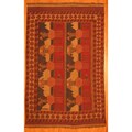 Afghani Hand-woven Rust/ Beige Tribal Soumak Kilim Wool Rug (6' x 9'3)