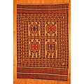 Afghani Hand-woven Beige/ Rust Tribal Soumak Kilim Wool Rug (5'8 x 8'4)