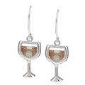 Silvermoon Sterling Silver Cubic Zirconia White Wine Earrings