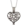 Silvermoon Sterling Silver Filigree Heart Locket Necklace