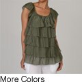 Elan Women's Off the Shoulder Top with Ruffles