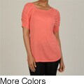 Vivienne Vivienne Tam Women's Crew Neck Saddle Shoulder Top