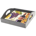Certified International Wine Tour 4-tile Wood 12.75-inch Square Tray with Handles