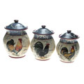 Certified International Lille Rooster 3-piece Cannister Set