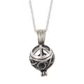 Silvermoon Sterling Silver Peace Sign Locket Necklace