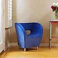 Modern Blue Microfiber Accent Chair
