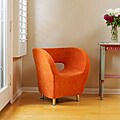 Modern Orange Microfiber Accent Chair