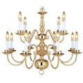 Woodbridge Lighting Williamsburg 12-light Polished Bronze Chandelier