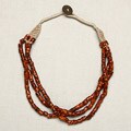 Glass Coral-colored Multi-strand Necklace (India)
