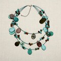 Glass Teardrop Multi-strand Beaded Necklace (India)