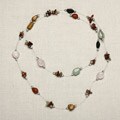 Nickel-plated Dainty Carnelian and Agates Long Strand Necklace (India)